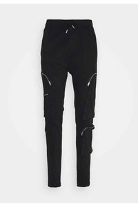 Skinny Zip Cargo Pants Black