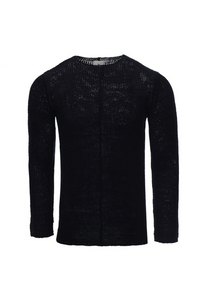 Longline Seam Knit Black