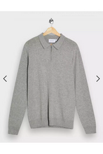 Load image into Gallery viewer, Zip Knitted Polo Grey
