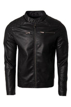 Load image into Gallery viewer, Leather Style Biker Jacket
