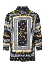 Load image into Gallery viewer, Baroque Long Sleeve Silky Shirt Black