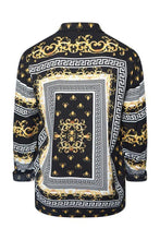 Load image into Gallery viewer, Baroque Long Sleeve Silky Shirt Black