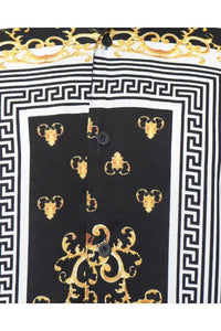 Baroque Long Sleeve Silky Shirt Black