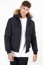 Load image into Gallery viewer, Jackets - Fur Hood Bomber Black