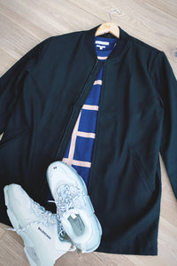 Lux Wool Long Bomber Jacket