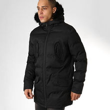 Load image into Gallery viewer, Jackets - Padded Fur Hood Parka Black