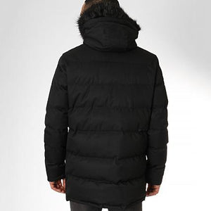 Jackets - Padded Fur Hood Parka Black