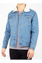 Load image into Gallery viewer, Sherpa Denim Jacket