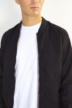 Load image into Gallery viewer, Suede Bomber Jacket Black