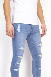 0 Skinny Destroyed Jeans Blue