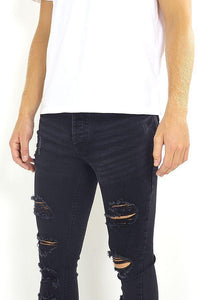 Skinny Destroyed Jeans Black