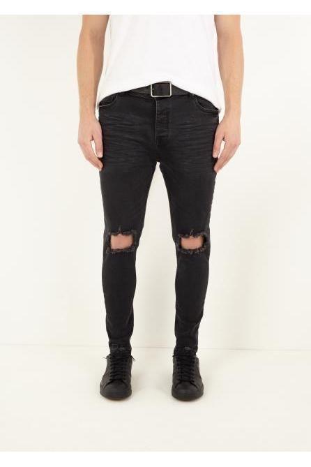 Jeans - Skinny Ripped Knee Jeans Black