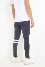 Load image into Gallery viewer, Jeans - Skinny Washed Jeans Band Black