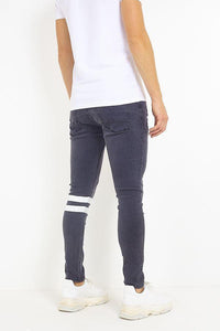 Jeans - Skinny Washed Jeans Band Black