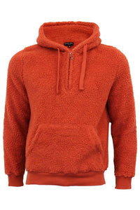 Sherpa Fleece Hoodie Orange