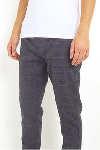 Jersey - Skinny Check Trousers Charcoal Grey