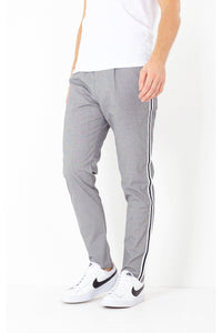 Jersey - Skinny Check Trousers Stripe Grey