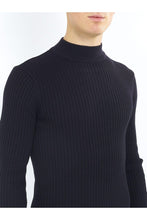 Load image into Gallery viewer, 0 Muscle Fit Ribbed Turtle Knit Black
