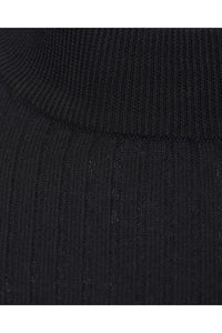 0 Muscle Fit Ribbed Turtle Knit Black