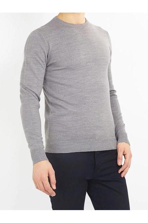 Knitwear - Crew Lightweight Knit Jumper Grey