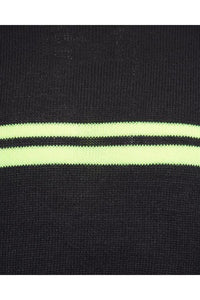 Knitwear - Crew Neon Stripe Jumper Charcoal
