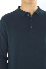 Load image into Gallery viewer, Knitwear - Knitted Polo Long Sleeve Bottle Green