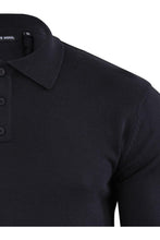 Load image into Gallery viewer, Knitwear - Lightweight Knitted Polo Long Sleeve Black