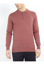 Load image into Gallery viewer, Knitwear - Lightweight Knitted Polo Long Sleeve Dusty Pink