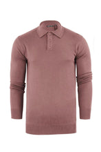 Load image into Gallery viewer, Knitwear - Lightweight Knitted Polo Long Sleeve Dusty Pink