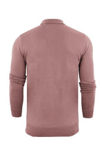 Load image into Gallery viewer, Knitwear - Lightweight Knitted Polo Long Sleeve Dusty Pink