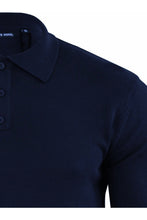 Load image into Gallery viewer, Knitwear - Lightweight Knitted Polo Long Sleeve Navy