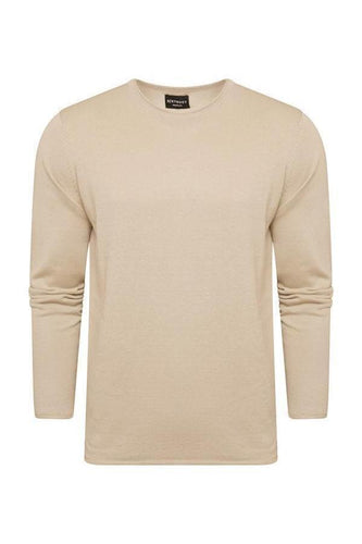 Knitwear - Lightweight Raw Edge Jumper Sand