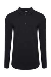 Muscle Fit Polo Long Sleeve Black