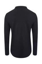 Load image into Gallery viewer, Muscle Fit Polo Long Sleeve Black