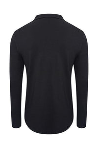 Muscle Fit Polo Long Sleeve Black