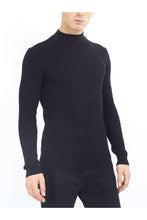 Load image into Gallery viewer, Knitwear - Muscle Fit Ribbed Turtle Knit Black