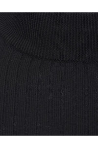 Knitwear - Muscle Fit Ribbed Turtle Knit Black