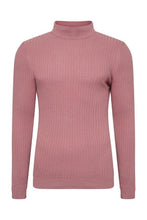 Load image into Gallery viewer, Knitwear - Muscle Fit Ribbed Turtle Knit Pink