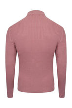 Load image into Gallery viewer, Knitwear - Muscle Fit Ribbed Turtle Knit Pink