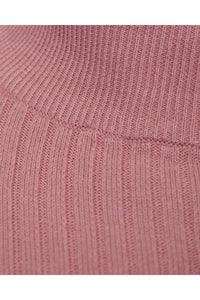 Knitwear - Muscle Fit Ribbed Turtle Knit Pink