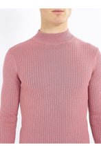 Load image into Gallery viewer, Knitwear - Muscle Fit Ribbed Turtle Knit Pink