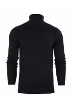 Load image into Gallery viewer, Knitwear - Ribbed Roll Neck Lightweight Knit Black