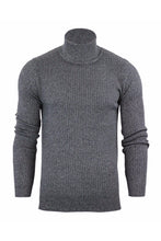 Load image into Gallery viewer, Knitwear - Ribbed Roll Neck Lightweight Knit Grey Marl