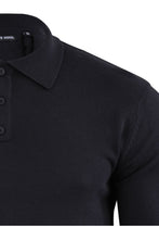 Load image into Gallery viewer, Knitwear - S Lightweight Knitted Polo Long Sleeve Black