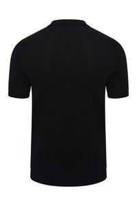 Knitwear - Vertical Knitted Polo Short Sleeve Black/ Grey