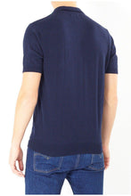 Load image into Gallery viewer, Knitwear - Vertical Knitted Polo Short Sleeve Navy