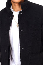 Load image into Gallery viewer, Teddy Trucker Jacket Black