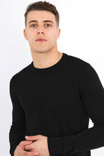 Load image into Gallery viewer, Crew Neck Jumper Black