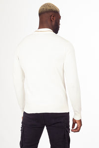 Ribbed Turtle Knit White