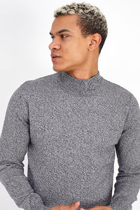 Ribbed Turtle Knit Grey